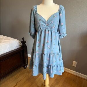Inspired Hearts Blue Floral Mini Dress